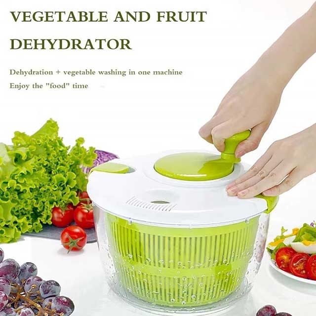 Manual Salad Spinner & Vegetable Dryer – Quick-Drying Food Dehydrator for Fruits & Greens