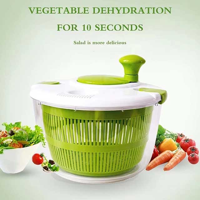 Manual Salad Spinner & Vegetable Dryer – Quick-Drying Food Dehydrator for Fruits & Greens