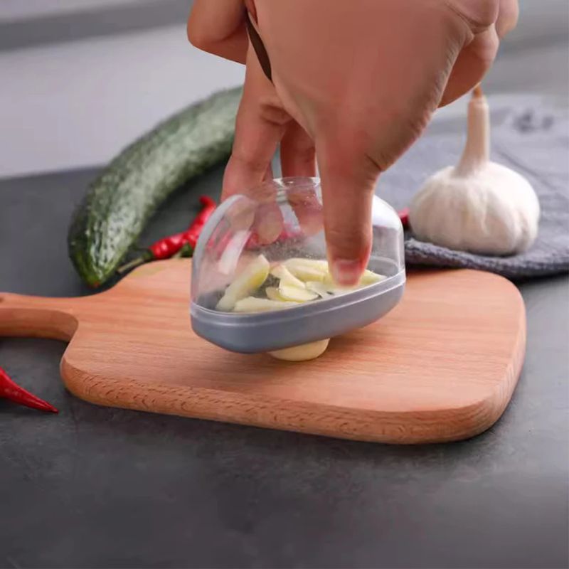 Manual Press Garlic Mincer & Ginger Grinder – Multi-Functional Garlic Presser and Grater – Stainless Steel Kitchen Slicer & Peeler Tool for Fast Professional Meal Prep
