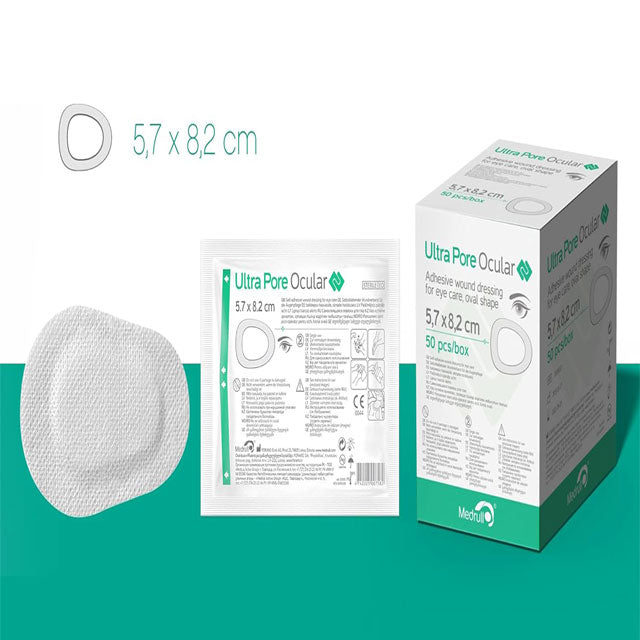 Medrull Ultra Pore Eye Patch 50Pcs – Self-Adhesive Sterile Wound Dressings for Post-Op &amp; Sensitive Eye Care, Medicinal Eye Wash