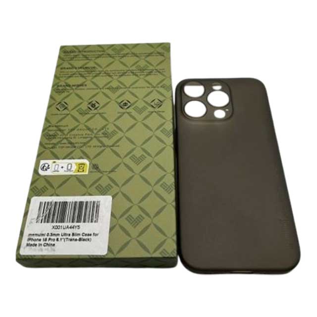 Memumi Ultra Slim 0.3mm Trans-Black Case for iPhone 15 Pro 6.1″ – Minimalist Lightweight Protection