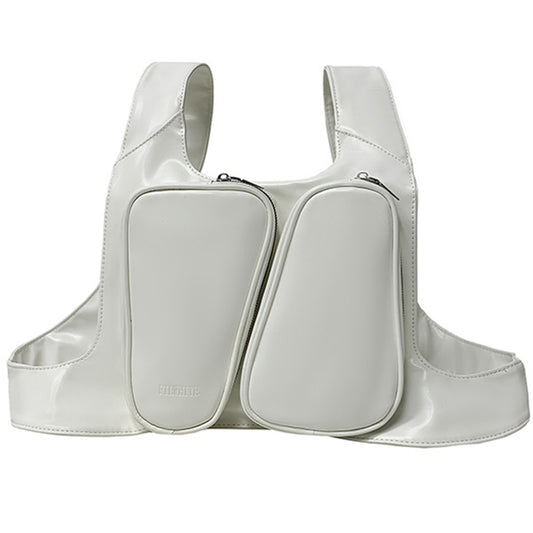 Men Molle Shoulder Vest Bags Anti Theft PU Daily Messenger Bag Waterproof Safe Multifunctional Lightweight for