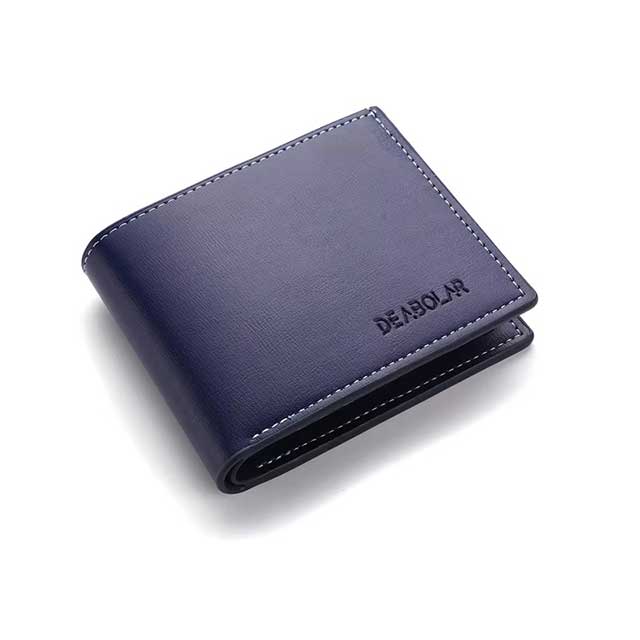 Men’s PU Leather Slim Wallet – Short Folding Credit Card Holder for Young Men, Minimalist Style