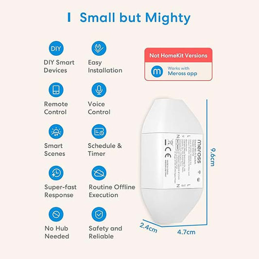Meross Wireless Switch – Universal WiFi Remote Control for Electric Appliances, Voice Control with Alexa, Google Assistant & SmartThings, 2,300W, DIY Smart Home Solution