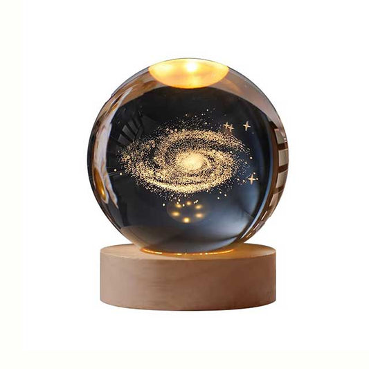 Milky Way Galaxy Crystal Ball LED Night Light – Solar System Ambient Lamp for Kids’ Bedroom & Creative Gift Decor