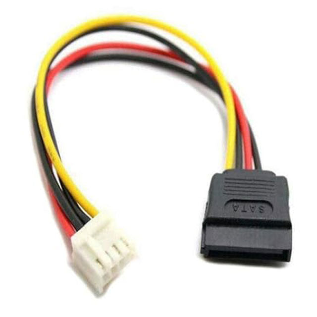 Mini 4-Pin Floppy FDD (SP4) to 15-Pin SATA Female Adapter with 4-Pin Molex Male Dual Female Power Splitter – Reliable Floppy-to-SATA Converter &amp; Power Extension Cable