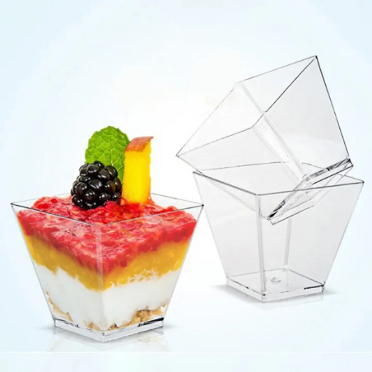 Mini Dessert Cups 60ml – 20-Pack Clear Plastic Ice Cream & Mousse Cups for Parties