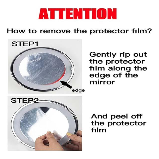 360° Rotating 10X Magnifying Makeup Mirror – LED Light Vanity Mirror with Flexible Folding Design