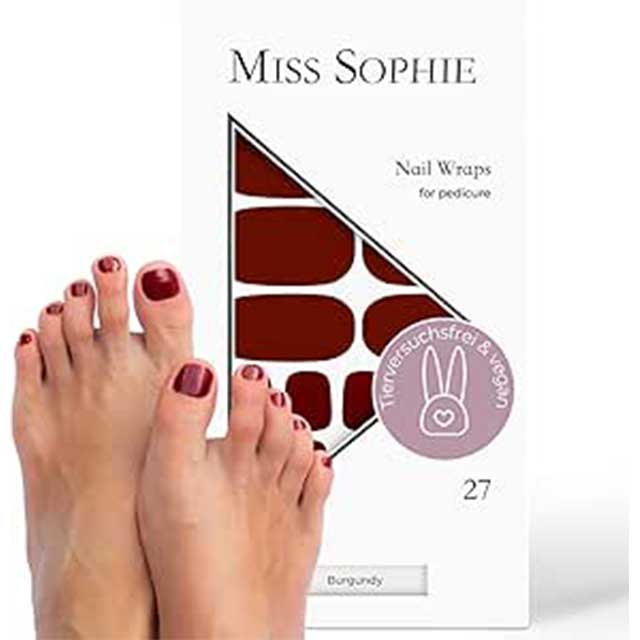 Miss Sophie Burgundy Pedi Wraps