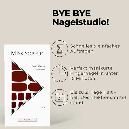 Miss Sophie Burgundy Pedi Wraps