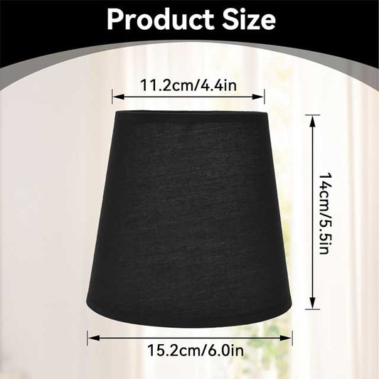 Modern Black Drum Lamp Shade – Small Classic Barrel Fabric Shade for Table, Floor &amp; Chandelier Lighting (Clip-On)