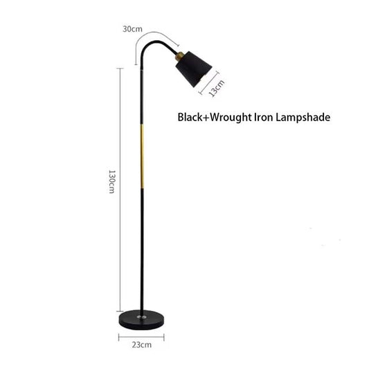 Modern Iron LED Floor Lamp - Adjustable Standing Light for Living Room, Office, Bedroom, and Study Decor