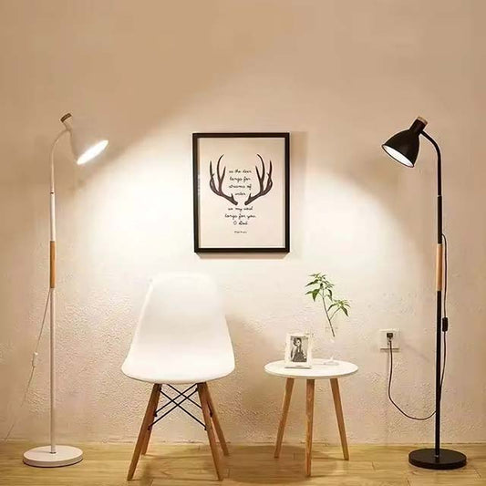 Modern Iron LED Floor Lamp - Adjustable Standing Light for Living Room, Office, Bedroom, and Study Decor