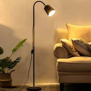 Modern Iron LED Floor Lamp - Adjustable Standing Light for Living Room, Office, Bedroom, and Study Decor