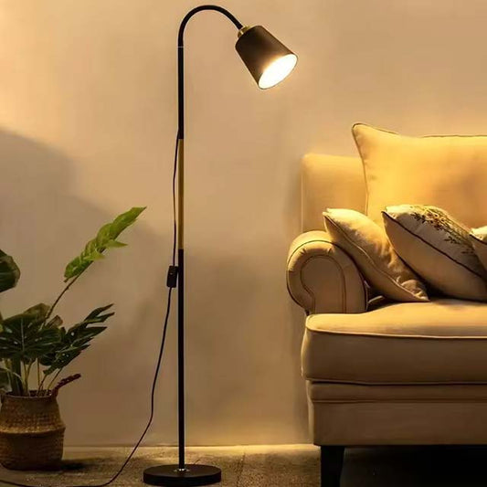 Modern Iron LED Floor Lamp - Adjustable Standing Light for Living Room, Office, Bedroom, and Study Decor