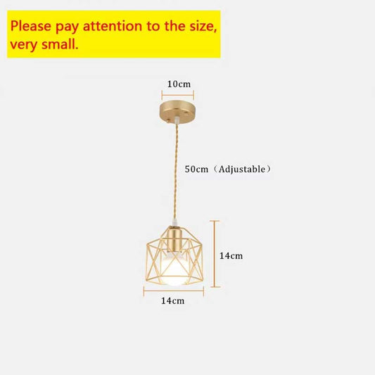 Modern LED Pendant Light – Minimalist Gold & Black Metal Cage Hanging Lamp for Living Room, Restaurant, Shop & Bar Decor