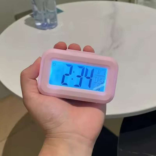 Modern LED Digital Alarm Clock – Multifunction Desktop Electronic Clock with Date, Temperature, and Calendar – Silent Bedroom Bedside Table Clock – Stylish Home & Office Decor (White / Black / Blue / Pink / Green)