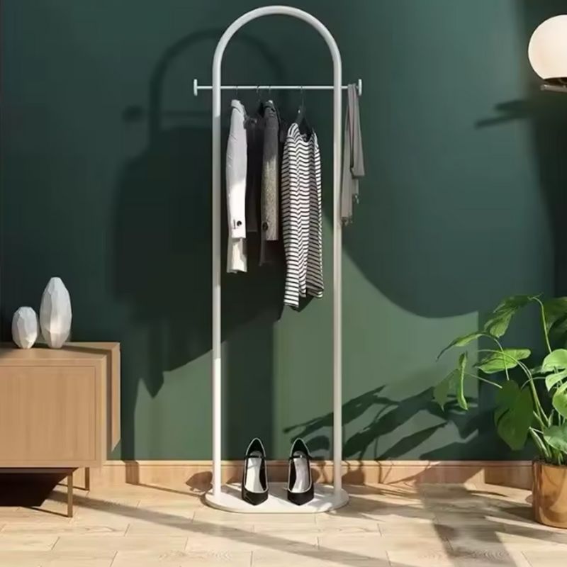 Porte-manteau autoportant moderne en métal avec base en marbre de luxe – Cintre minimaliste pour chambre à coucher – Armoire en fer avec étagère de rangement intégrée – Meuble élégant pour salon