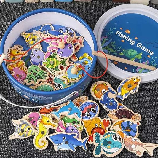 Montessori Wooden Magnetic Fishing Toy – Educational Marine Life Game for Kids & Toddlers