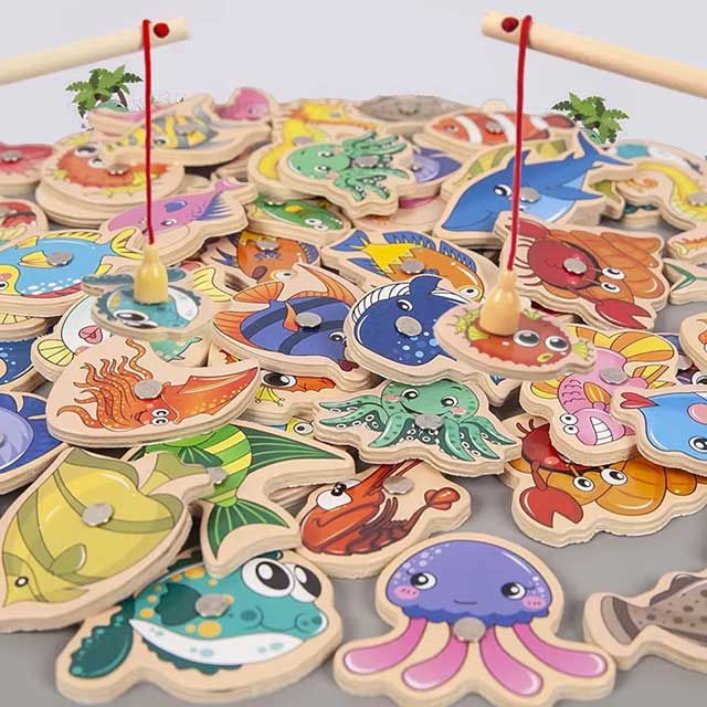 Montessori Wooden Magnetic Fishing Toy – Educational Marine Life Game for Kids & Toddlers
