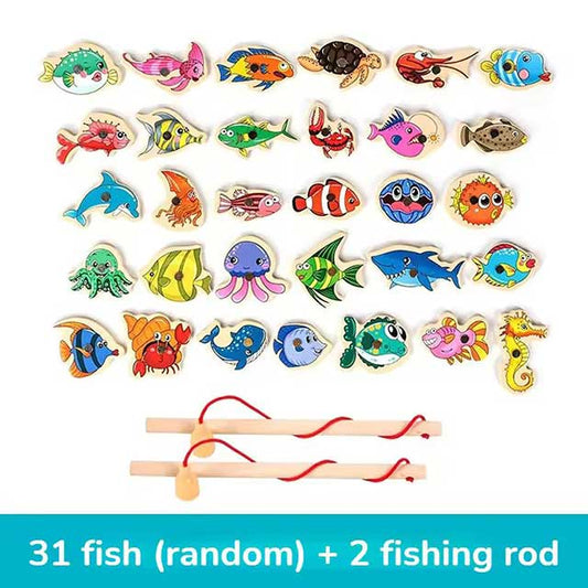 Montessori Wooden Magnetic Fishing Toy – Educational Marine Life Game for Kids & Toddlers