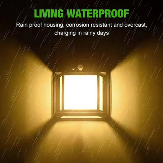 Motion Sensor Tungsten Wall Lamp - LED Outdoor Waterproof Solar Powered Yard Lights, Exterior Wall Mount for Garden & Yard Decor