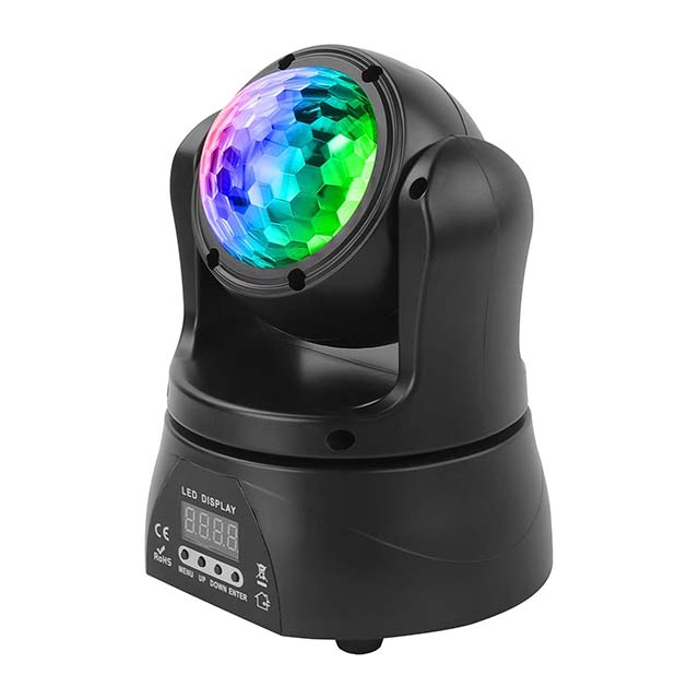 30W Moving Head Stage Light &amp; LED Party Light – Double-Sided DJ Lighting with DMX512 Sound Activated Control for Disco, Club, Live Show, Wedding, Halloween &amp; Christmas Events