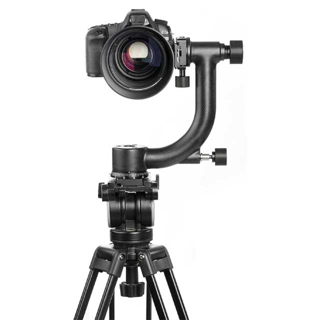 رأس حامل ثلاثي القوائم Movo GH600 من ألياف الكربون للتركيب الرأسي/العمودي مع لوحة فك سريعة من Arca-Swiss