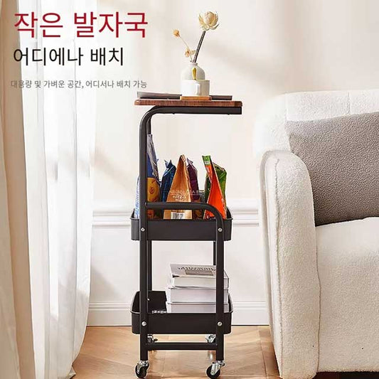 Multi-Layer Mobile Storage Rack – Floor-Standing Trolley with Wheels for Bathroom, Kitchen & Living Room