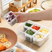 Boîte de Conservation Drainante Polyvalente pour Réfrigérateur | Organisateur de Rangement pour Gingembre, Ail et Oignon | Panier de Drainage pour Légumes de Cuisine