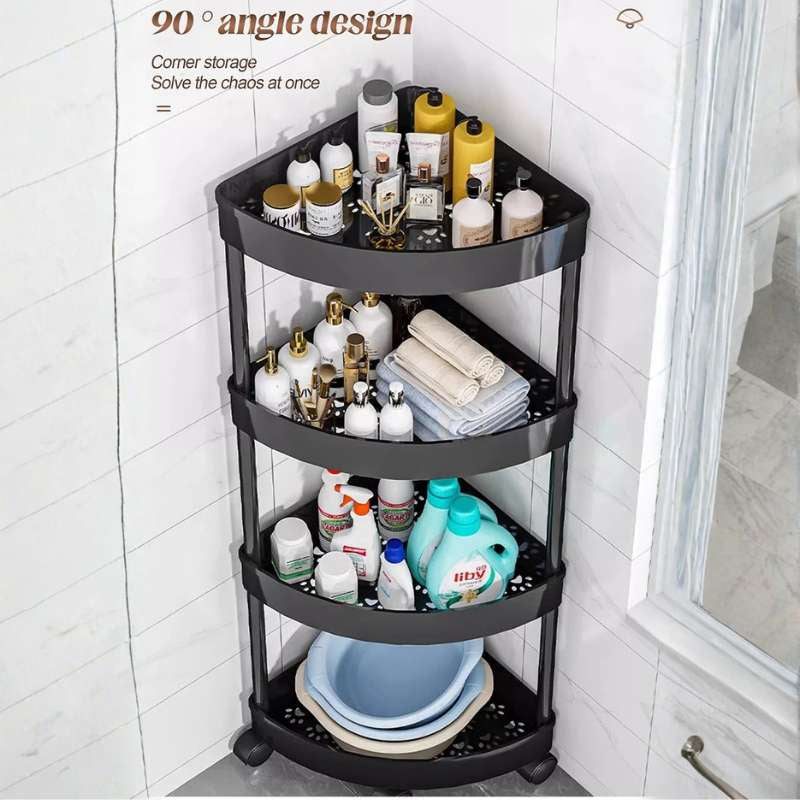 Chariot de rangement roulant mince multi-niveaux avec roues – Étagère utilitaire robuste à forte capacité de charge pour la cuisine, la salle de bain et le salon – Organisateur mobile peu encombrant – Options à 3, 4 ou 5 couches (noir/blanc)