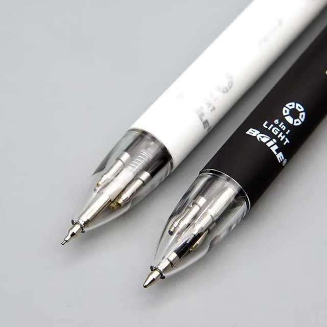 6-in-1 Multicolor Ballpoint Pen – Push Type Press Pens with 6 Ink Colors for School & Office Supplies
