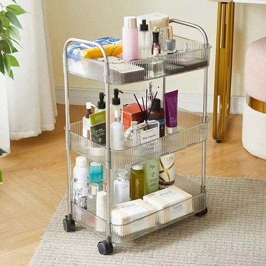 Multifunction Rolling Utility Cart - Slim Sliding Storage Organizer for Bathroom, Kitchen, and Living Room
