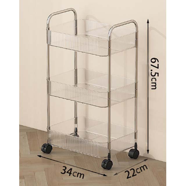 Multifunction Rolling Utility Cart - Slim Sliding Storage Organizer for Bathroom, Kitchen, and Living Room