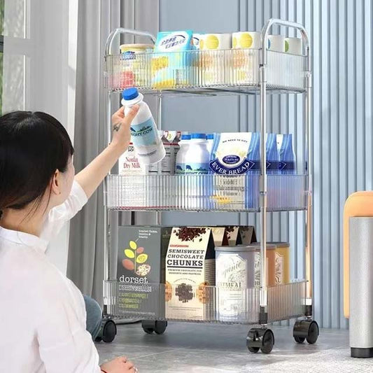 Multifunction Rolling Utility Cart - Slim Sliding Storage Organizer for Bathroom, Kitchen, and Living Room