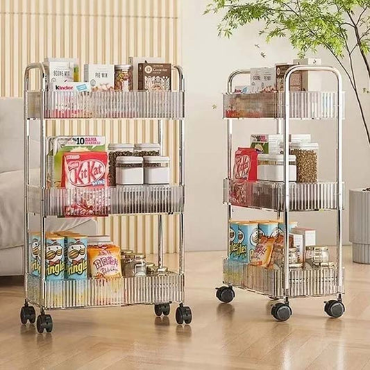 Multifunction Rolling Utility Cart - Slim Sliding Storage Organizer for Bathroom, Kitchen, and Living Room