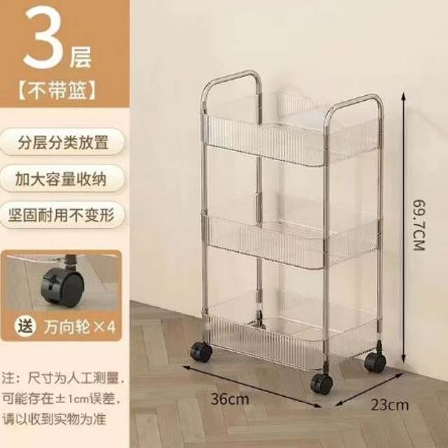 Multifunction Rolling Utility Cart - Slim Sliding Storage Organizer for Bathroom, Kitchen, and Living Room