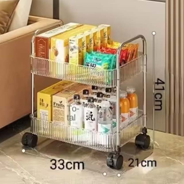 Multifunction Rolling Utility Cart - Slim Sliding Storage Organizer for Bathroom, Kitchen, and Living Room