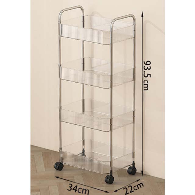Multifunction Rolling Utility Cart - Slim Sliding Storage Organizer for Bathroom, Kitchen, and Living Room