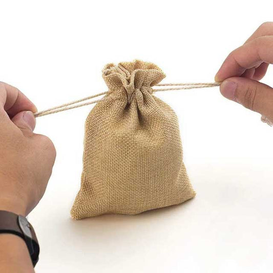 Multipurpose Natural Linen Burlap Jute Pouch – Drawstring Juth Potli Storage Bag for Kitchen, DIY Crafts, Festivals, Gifts, Party Favors, Eid &amp; Wedding Presents, Snacks, Jewelry, and More