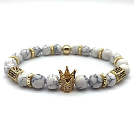 Bracelet élégant à perles en forme de couronne (EGBT029) 