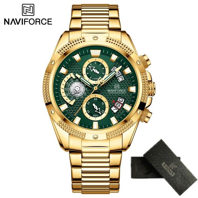 NAVIFORCE Men Luxury Chronograph Quartz Watch 2022 Waterproof Date Stainless Steel Sport Luminous Fashion Gold Black.jpg 640x640 1