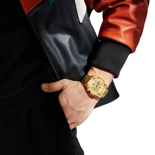 NAVIFORCE Men Luxury Chronograph Quartz Watch 2022 Waterproof Date Stainless Steel Sport Luminous Fashion Gold Black.jpg Q90.jpg  4