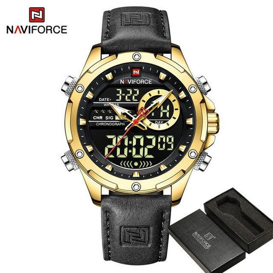 NAVIFORCE Digital x Analog Leather Men Watch (NF9208L)