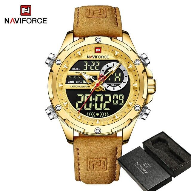 NAVIFORCE Digital x Analog Leather Men Watch (NF9208L)