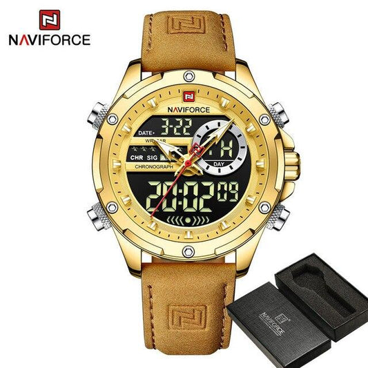 NAVIFORCE Digital x Analog Leather Men Watch (NF9208L)