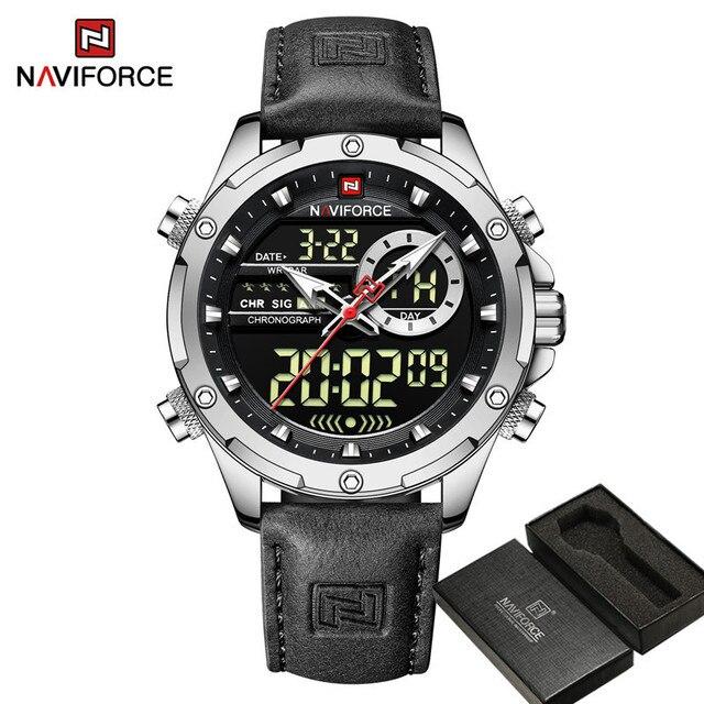 Montre homme NAVIFORCE Digitale x Analogique en cuir (NF9208L)