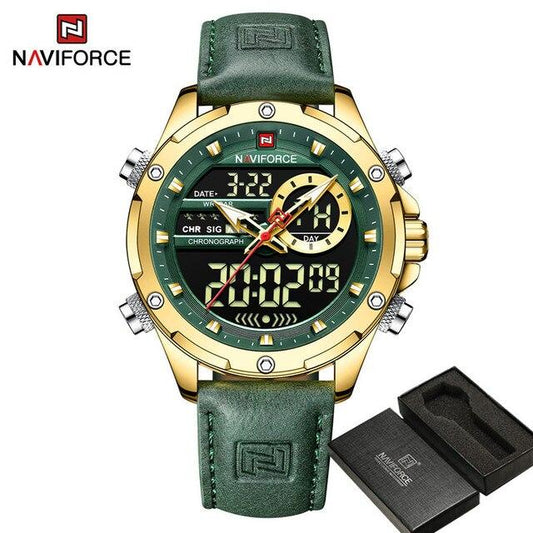 NAVIFORCE Digital x Analog Leather Men Watch (NF9208L)