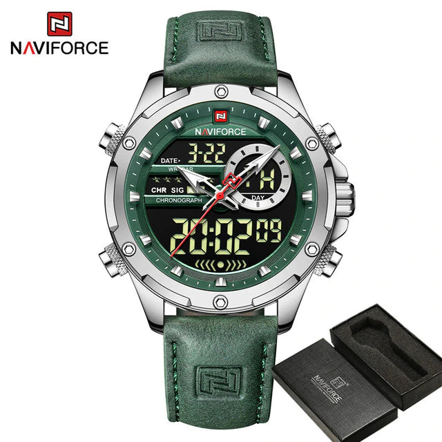 NAVIFORCE Digital x Analog Leather Men Watch (NF9208L)