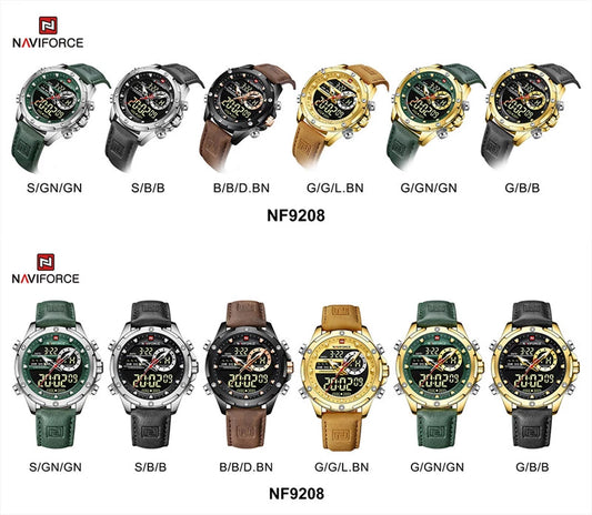 NAVIFORCE Digital x Analog Leather Men Watch (NF9208L)